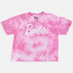 Barbie Pink‎ Cropped Tie-Dye T-Shirt Large